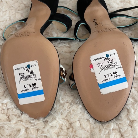 PETRA FIRENZE Black Suede Leopard Strappy Heels - Picture 5 of 6